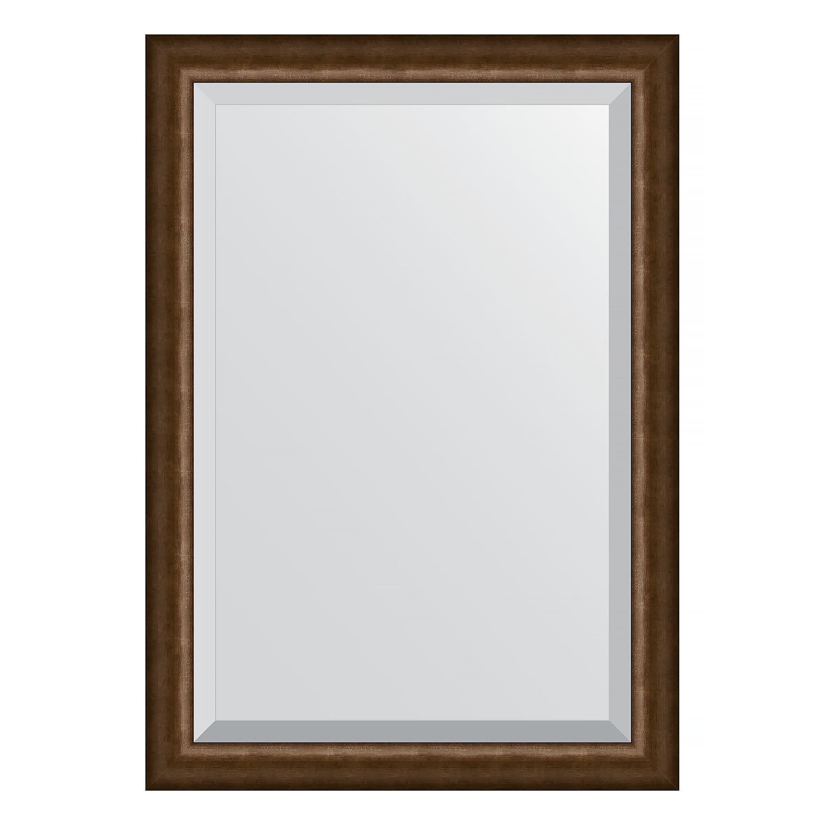 Зеркало с фацетом в багетной раме Evoform состаренная бронза 66 мм 72х102 см зеркало evoform с фацетом 15 mm 70х120 см