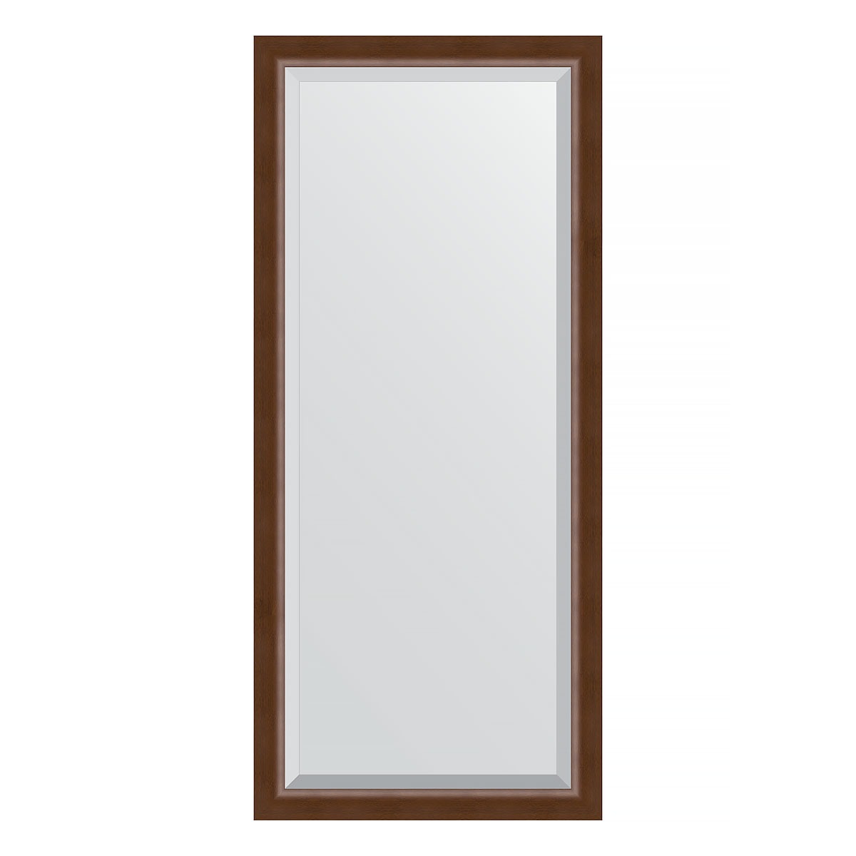 Зеркало с фацетом в багетной раме Evoform орех 65 мм 72х162 см зеркало evoform в багетной раме 57х107см bx 0728