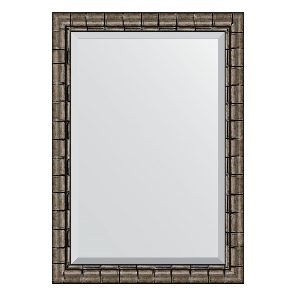 Зеркало с фацетом в багетной раме Evoform серебряный бамбук 73 мм 73х103 см зеркало в багетной раме evoform клен 37 мм 70х90 см