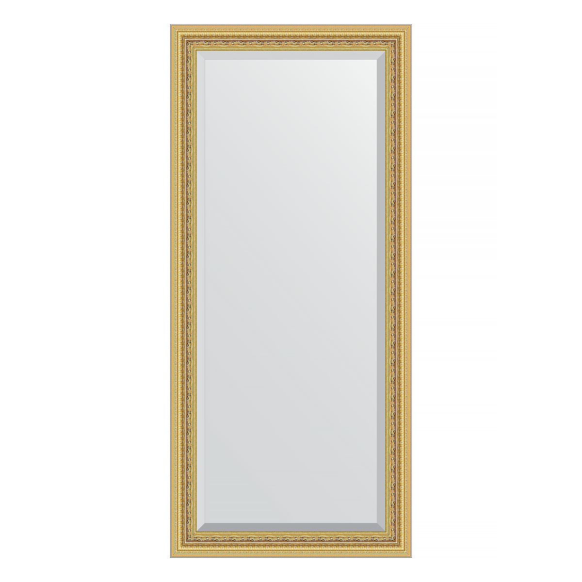 Зеркало с фацетом в багетной раме Evoform сусальное золото 80 мм 75х165 см игрушка зеркало для птиц в деревянной раме с колокольчиком 10 х 23 см