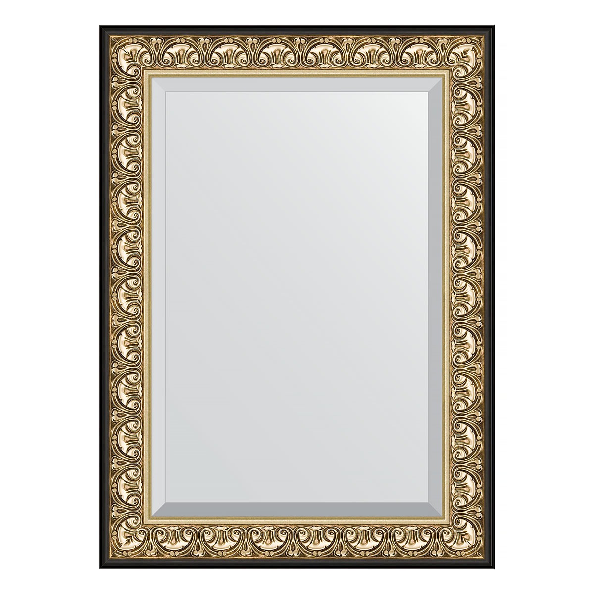 Зеркало с фацетом в багетной раме Evoform барокко золото 106 мм 80х110 см зеркало с фацетом в багетной раме evoform барокко золото 106 мм 80х110 см