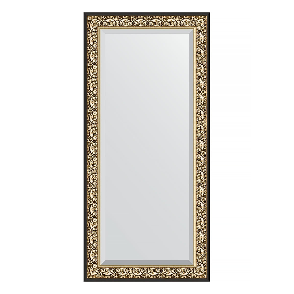 Зеркало с фацетом в багетной раме Evoform барокко золото 106 мм 80х170 см зеркало с фацетом в багетной раме evoform барокко золото 106 мм 70х100 см