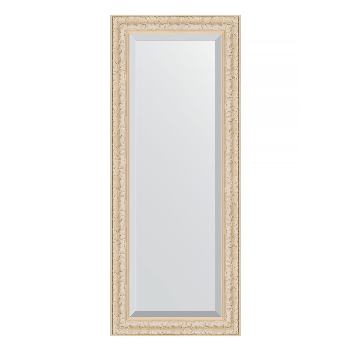 Зеркало с фацетом в багетной раме Evoform старый гипс 82 мм 55х135 см зеркало в багетной раме evoform алебастр 48 мм 72х72 см