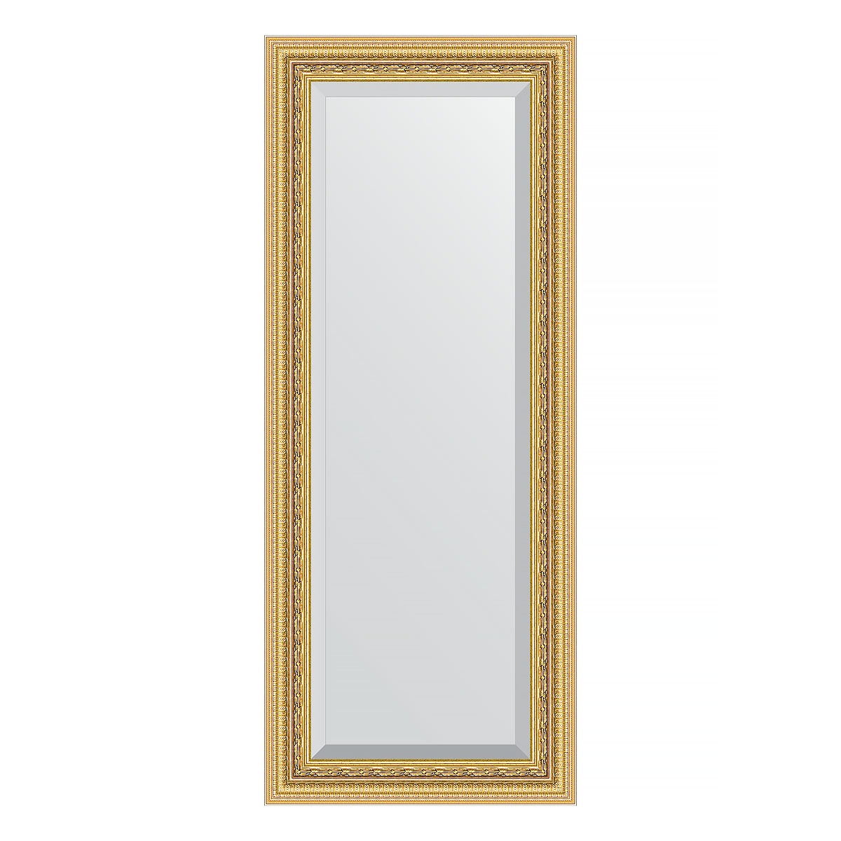 Зеркало с фацетом в багетной раме Evoform сусальное золото 80 мм 55х135 см зеркало в багетной раме evoform золотой акведук 61 мм 74х134 см