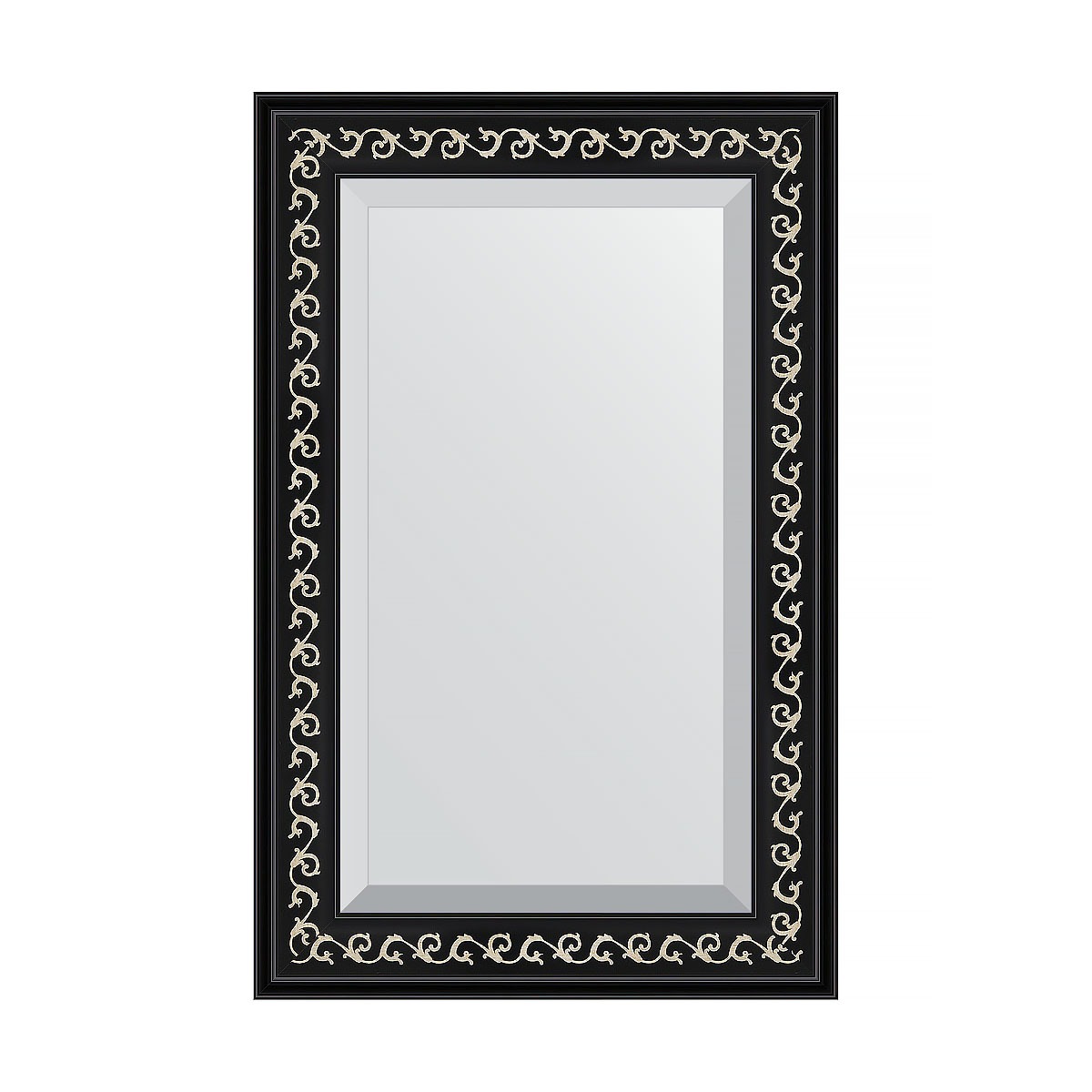 Зеркало с фацетом в багетной раме Evoform черный ардеко 81 мм 55х85 см зеркало с фацетом в багетной раме evoform ардеко 81 мм 75х105 см