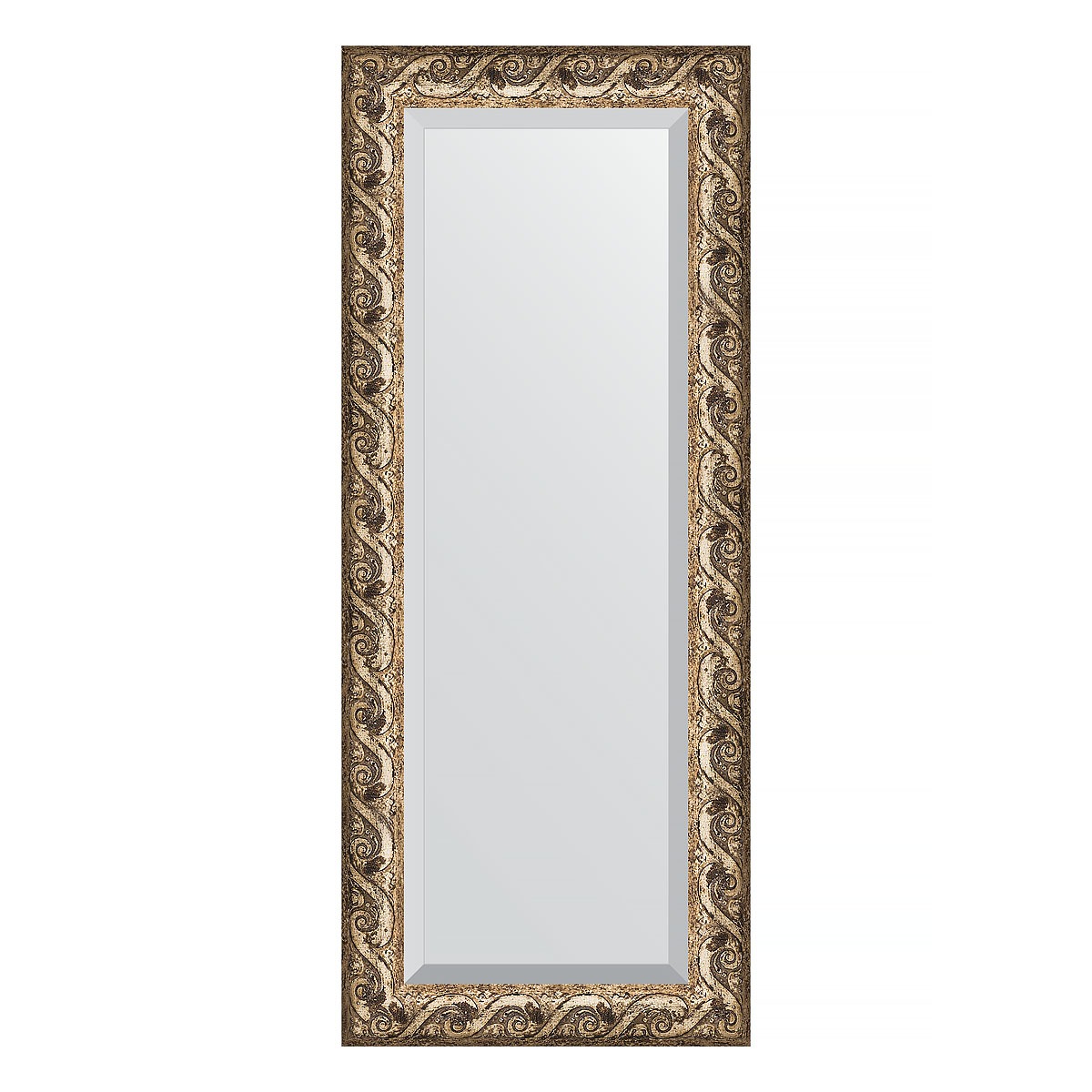 Зеркало с фацетом в багетной раме Evoform фреска 84 мм 56х136 см зеркало в багетной раме evoform алебастр 48 мм 72х72 см