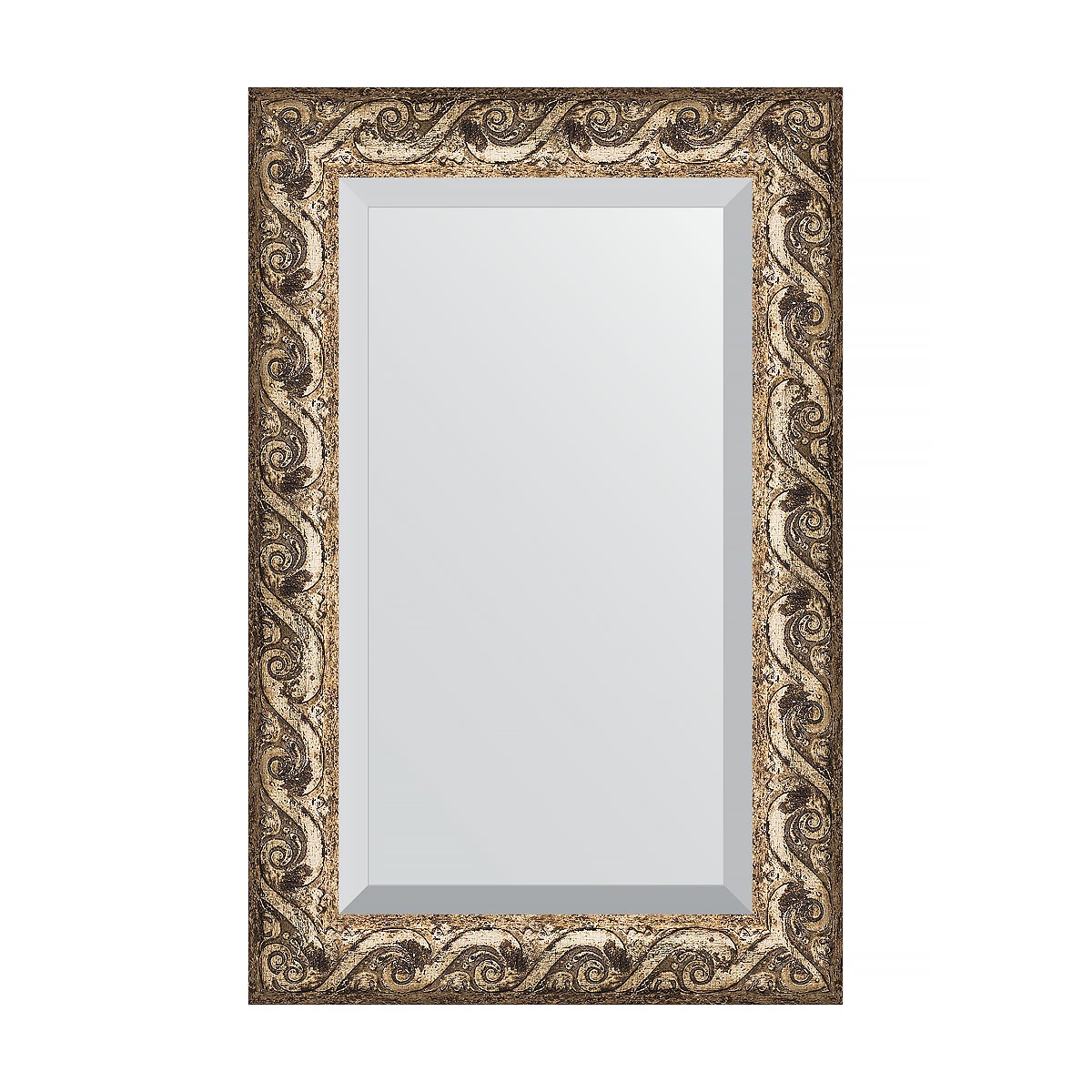 Зеркало с фацетом в багетной раме Evoform фреска 84 мм 56х86 см зеркало в багетной раме evoform алебастр 48 мм 72х72 см