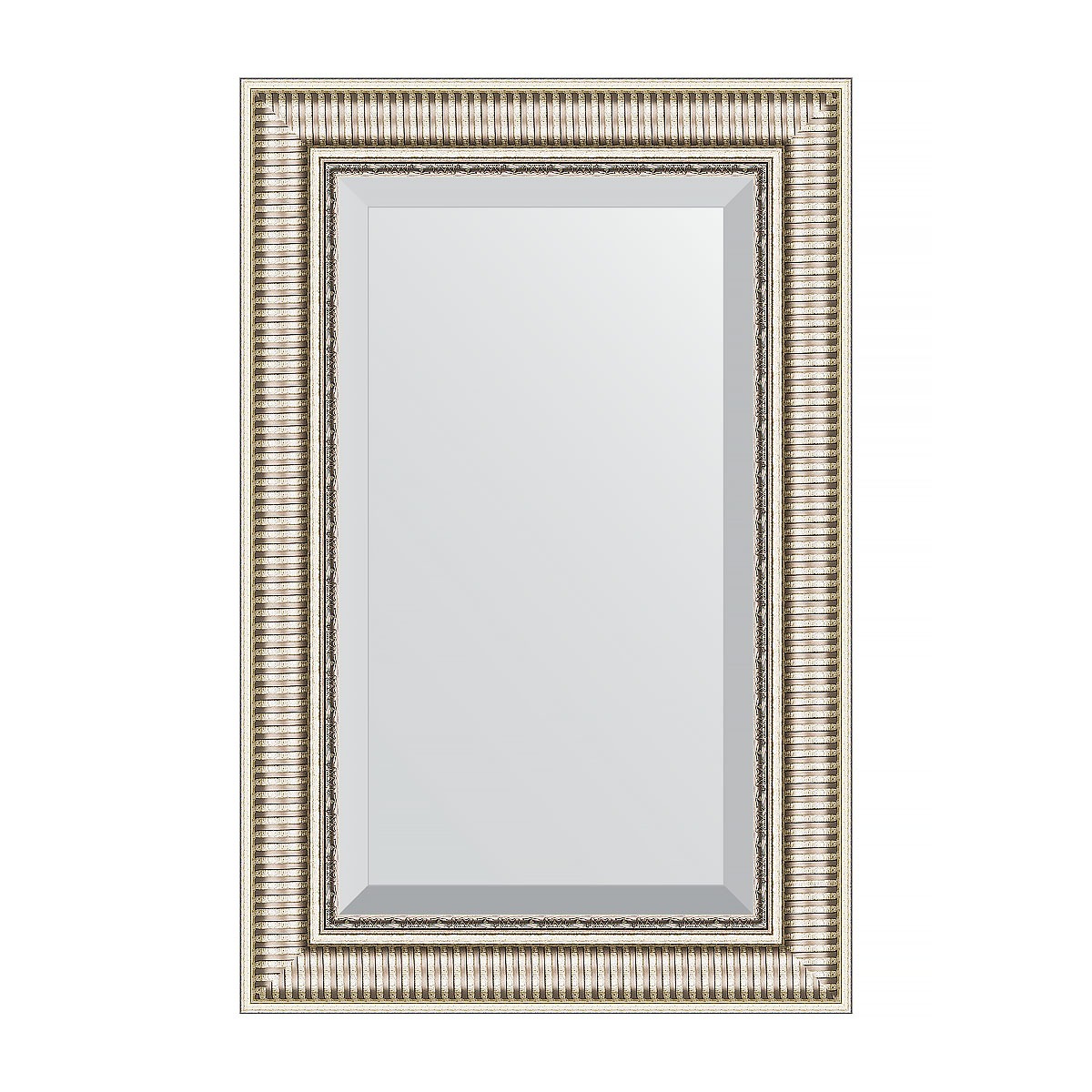 Зеркало с фацетом в багетной раме Evoform серебряный акведук 93 мм 57х87 см зеркало в багетной раме evoform алебастр 48 мм 72х72 см