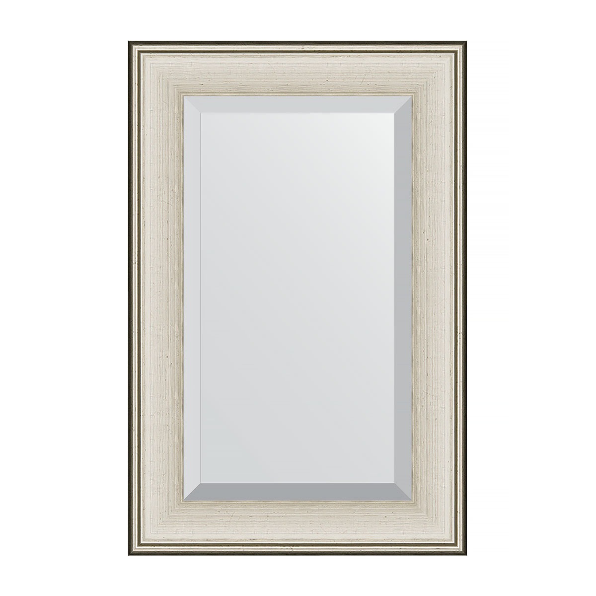 Зеркало с фацетом в багетной раме Evoform травленое серебро 95 мм 58х88 см зеркало напольное с фацетом в багетной раме evoform римское серебро 88 мм 81x201 см