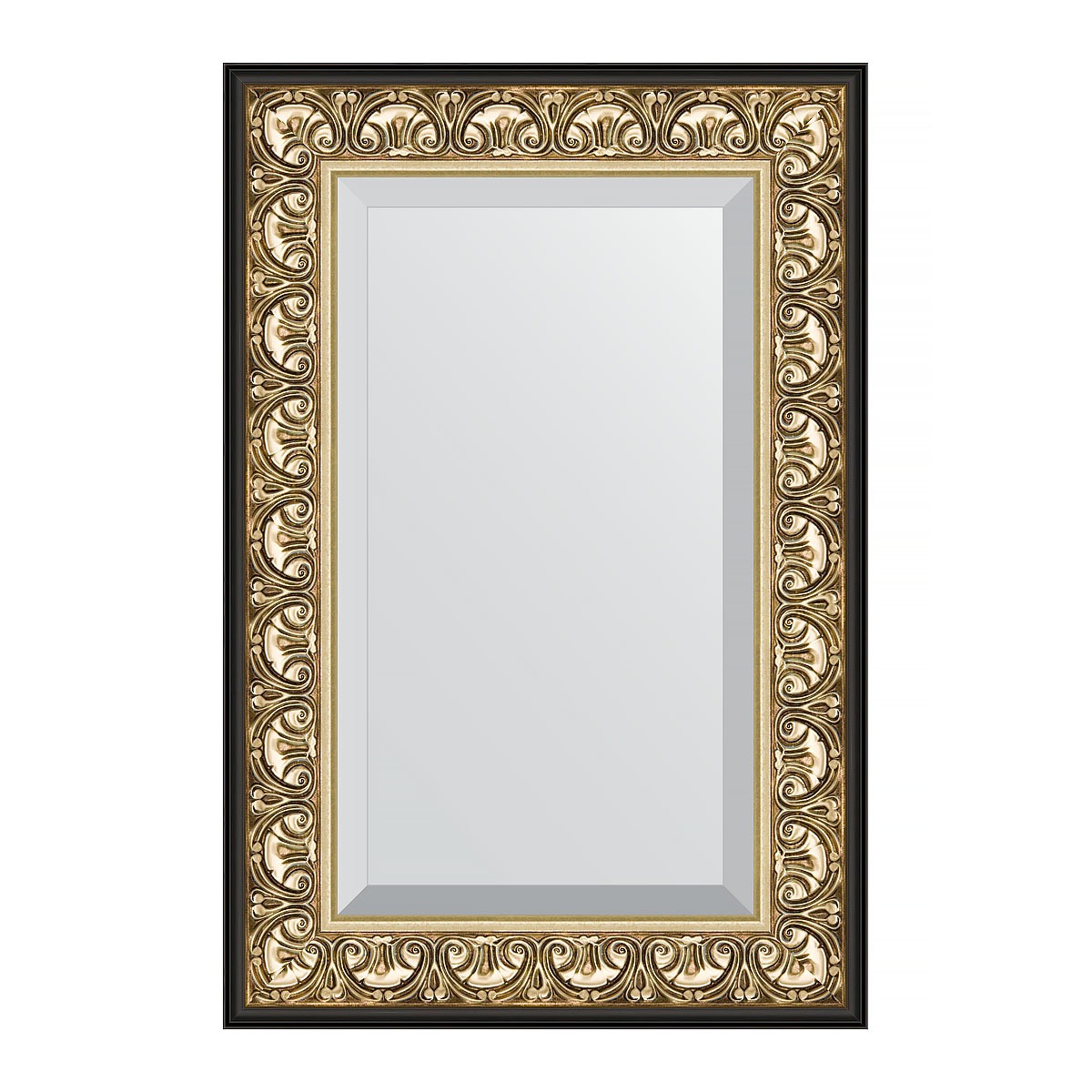 Зеркало с фацетом в багетной раме Evoform барокко золото 106 мм 60х90 см зеркало с фацетом в багетной раме evoform барокко золото 106 мм 80х110 см