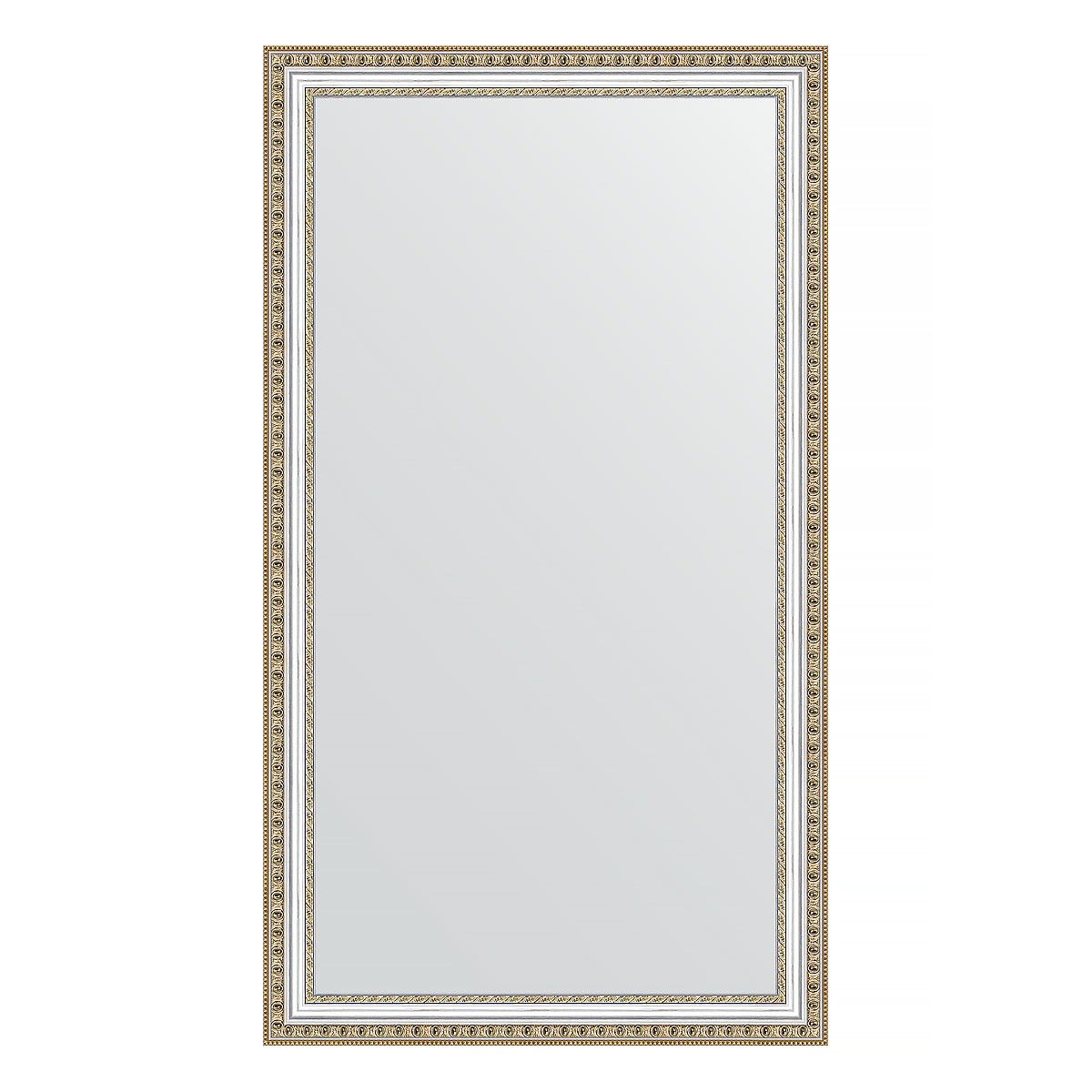 Зеркало в багетной раме Evoform золотые бусы на серебре 60 мм 65х115 см зеркало в багетной раме evoform бусы золотые 46 мм 62х62 см