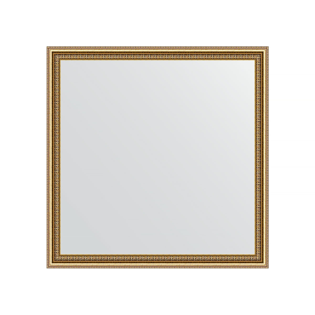 фото Зеркало в багетной раме evoform бусы золотые 46 мм 72х72 см
