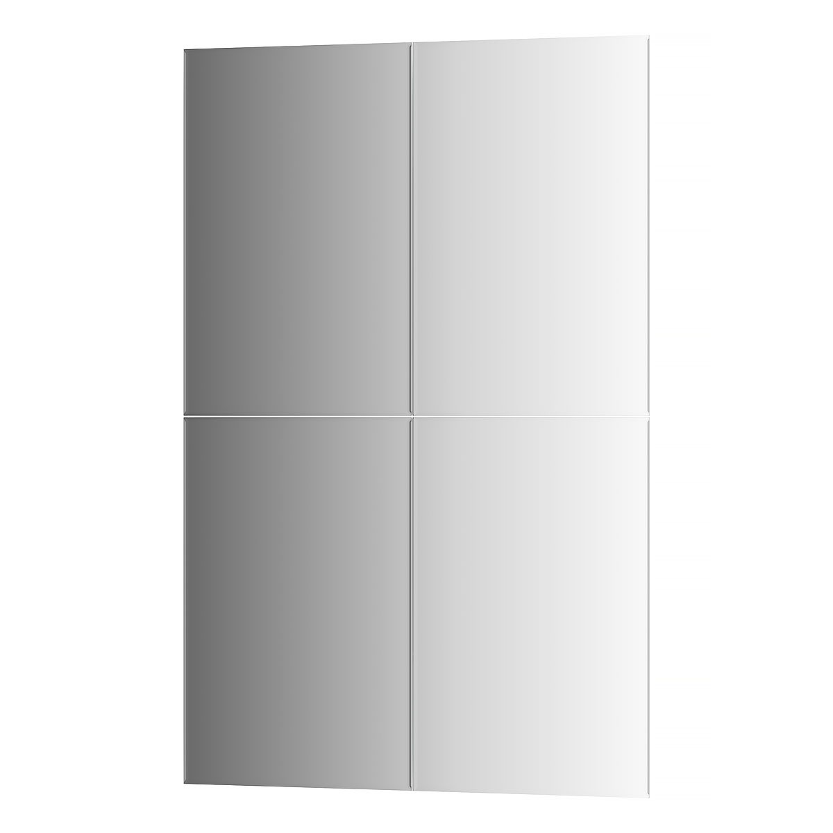 Зеркальная плитка Evoform с фацетом 5 mm - комплект 4 шт прямоугольник 30х45 см; серебро