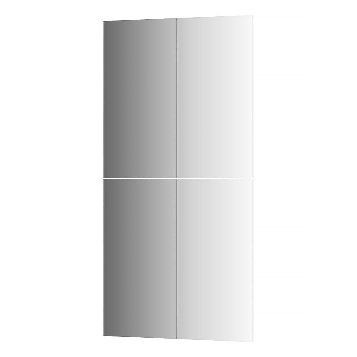 Зеркальная плитка Evoform с фацетом 5 mm - комплект 4 шт прямоугольник 30х60 см; серебро