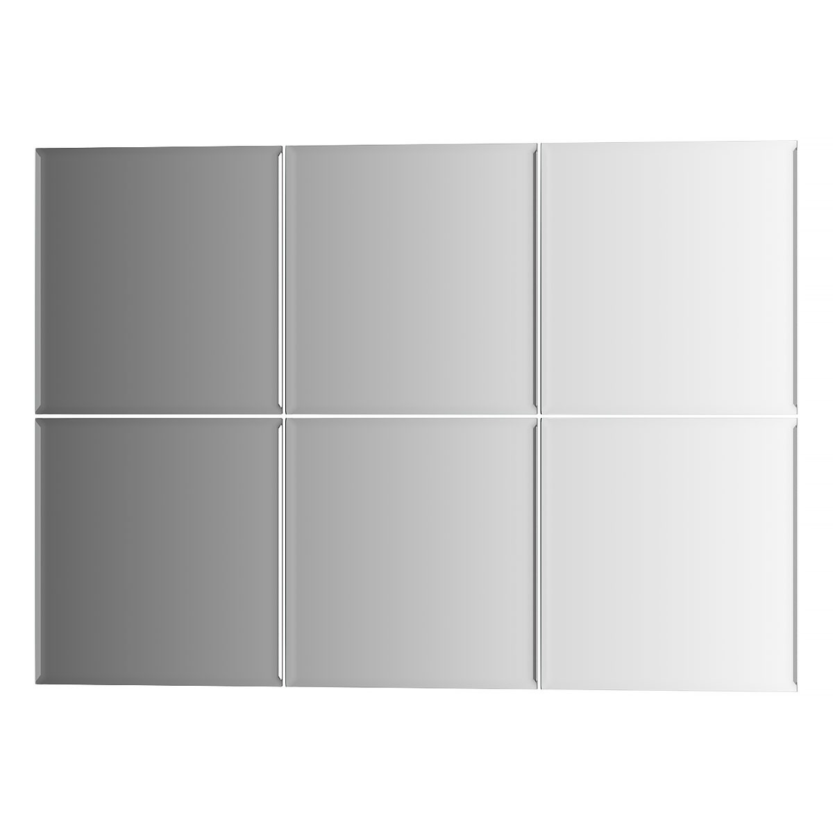 фото Зеркальная плитка evoform с фацетом 5 mm - комплект 6 шт квадрат 15х15 см; серебро