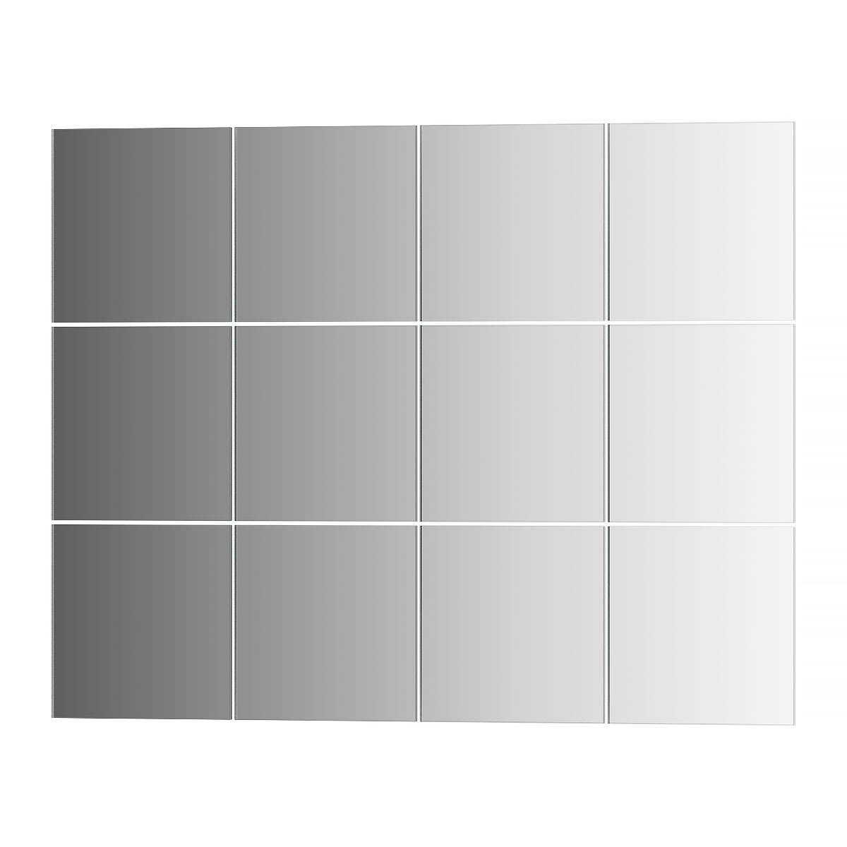 Зеркальная плитка Evoform со шлифованной кромкой - комплект 12 шт квадрат 10х10 см; серебро