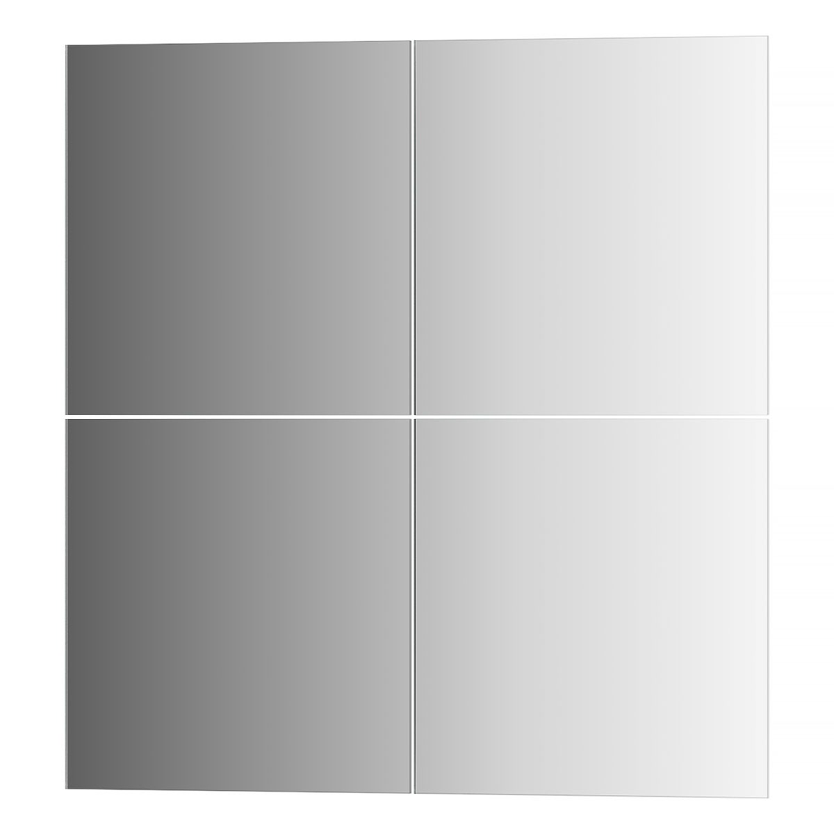 Зеркальная плитка Evoform со шлифованной кромкой - комплект 4 шт квадрат 20х20 см; серебро