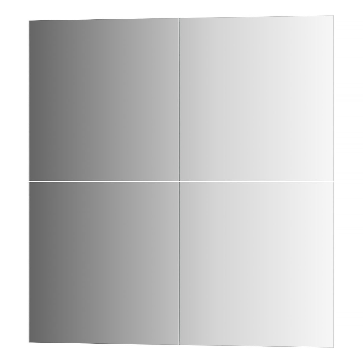 Зеркальная плитка Evoform со шлифованной кромкой - комплект 4 шт квадрат 25х25 см; серебро