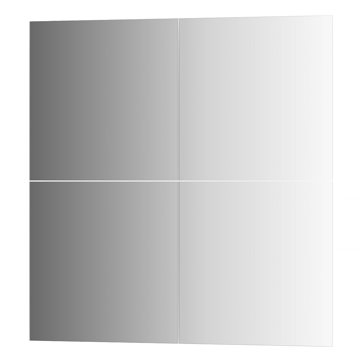 Зеркальная плитка Evoform со шлифованной кромкой - комплект 4 шт квадрат 30х30 см; серебро