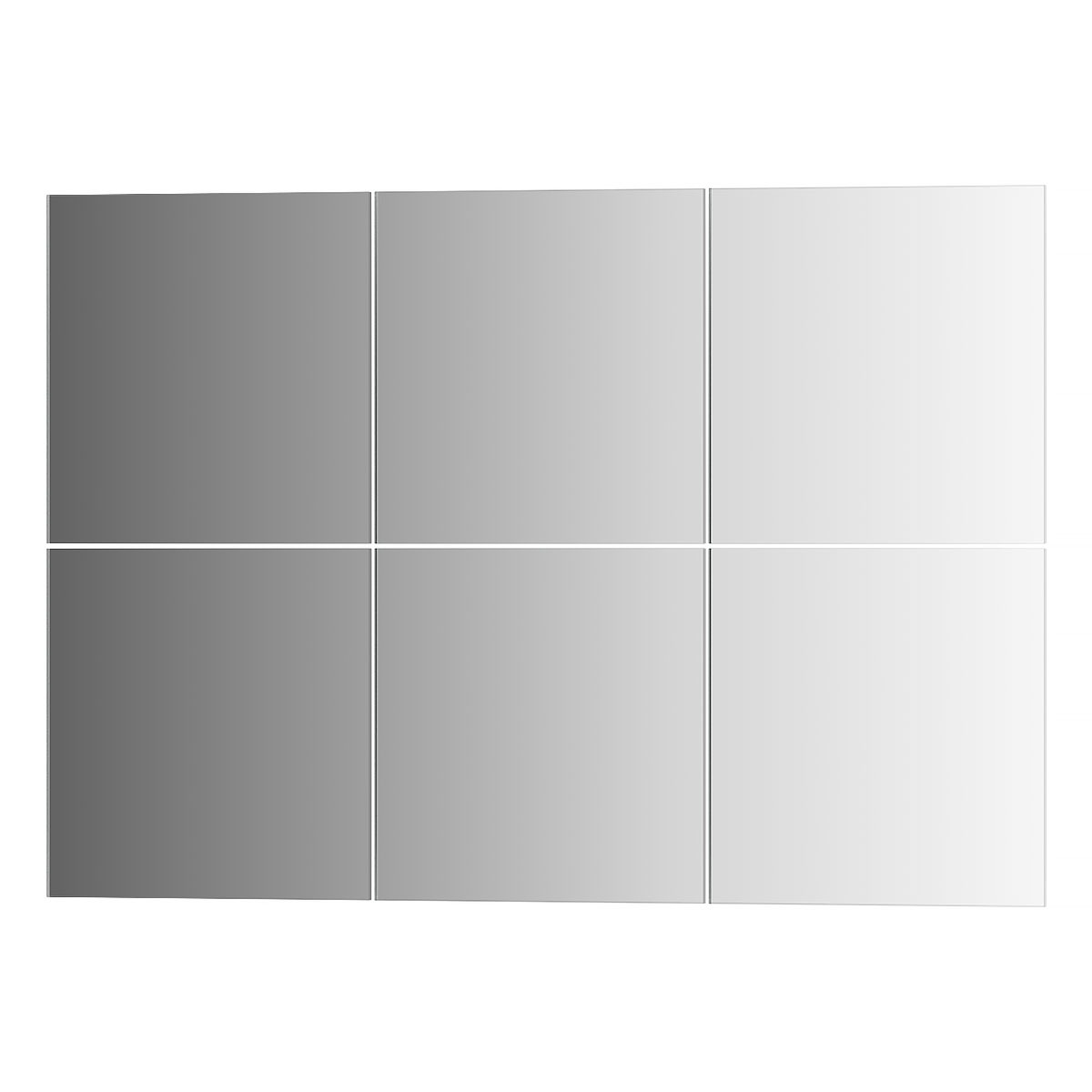 Зеркальная плитка Evoform со шлифованной кромкой - комплект 6 шт квадрат 15х15 см; серебро