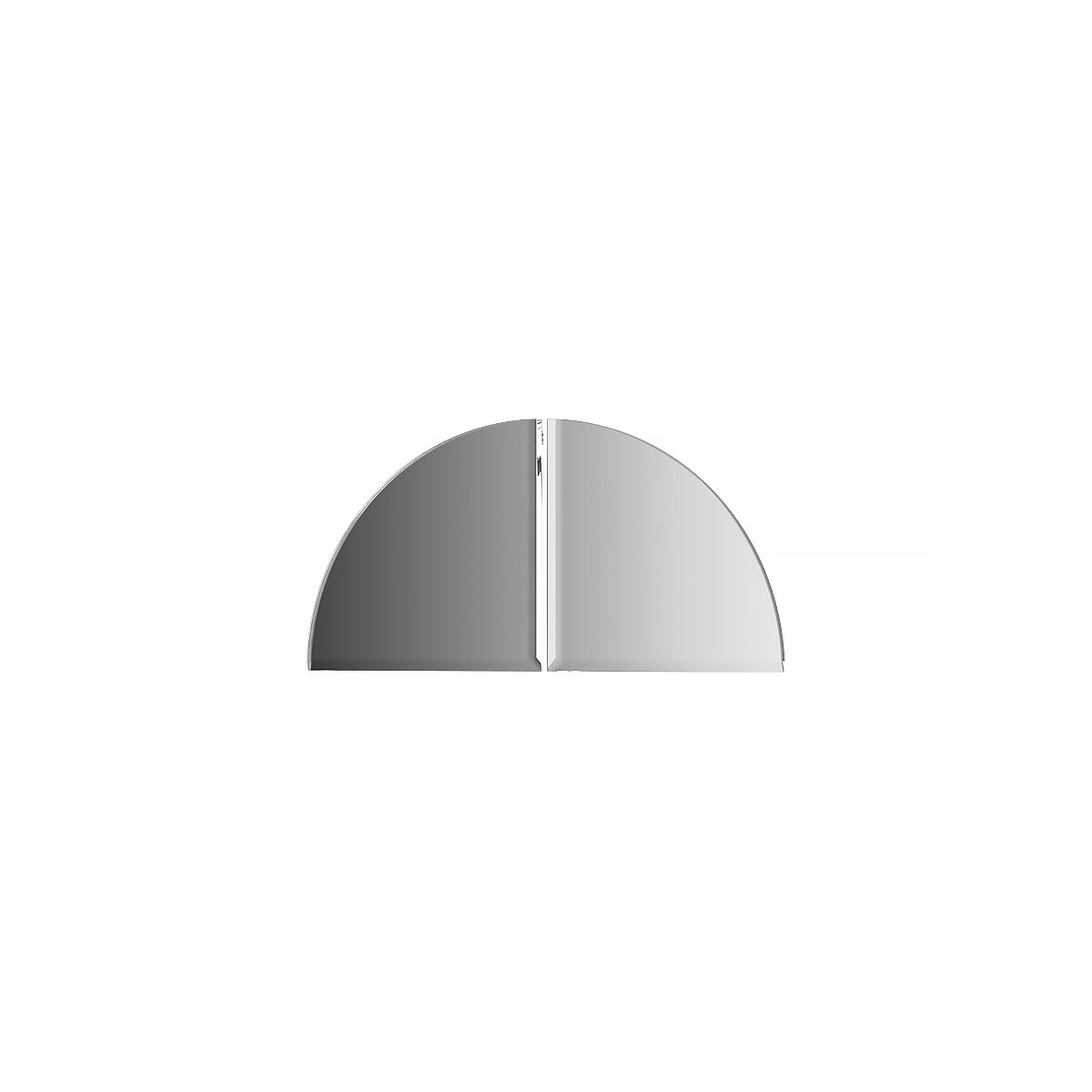 Зеркальная плитка Evoform с фацетом 5 mm - комплект 2 шт четверть круга 10х10 см; серебро