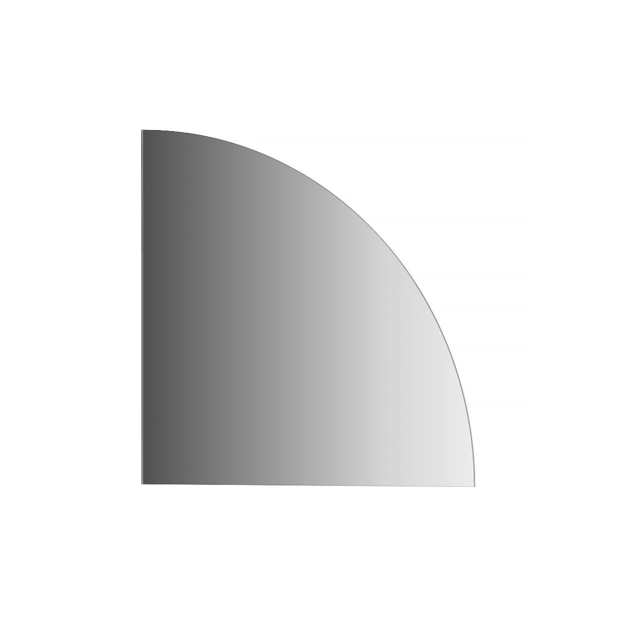 фото Зеркальная плитка evoform со шлифованной кромкой четверть круга 25х25 см; серебро