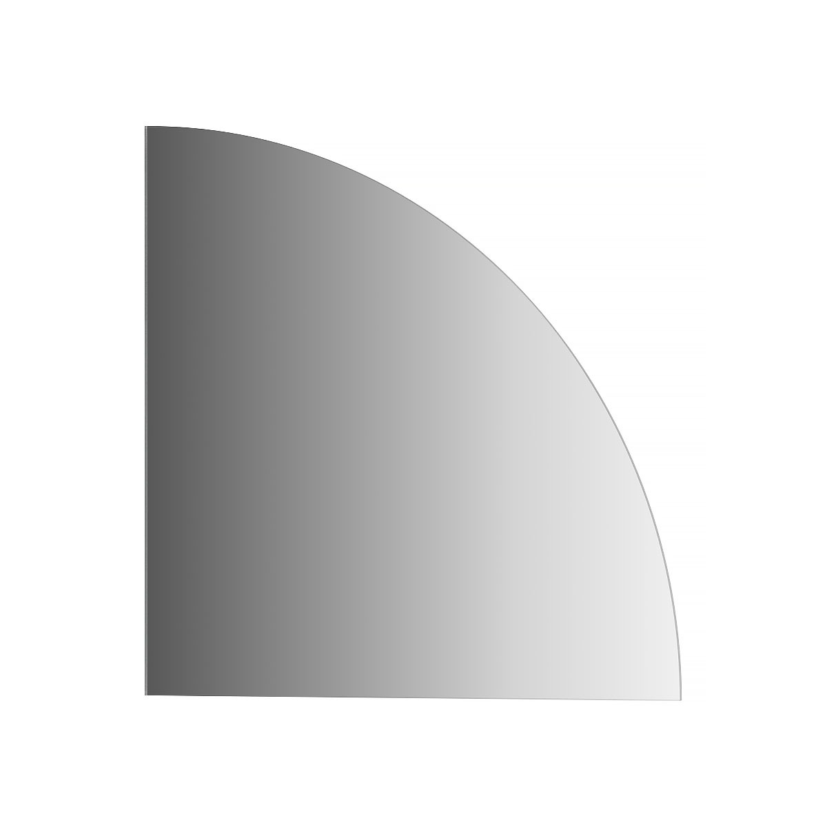 фото Зеркальная плитка evoform со шлифованной кромкой четверть круга 30х30 см; серебро