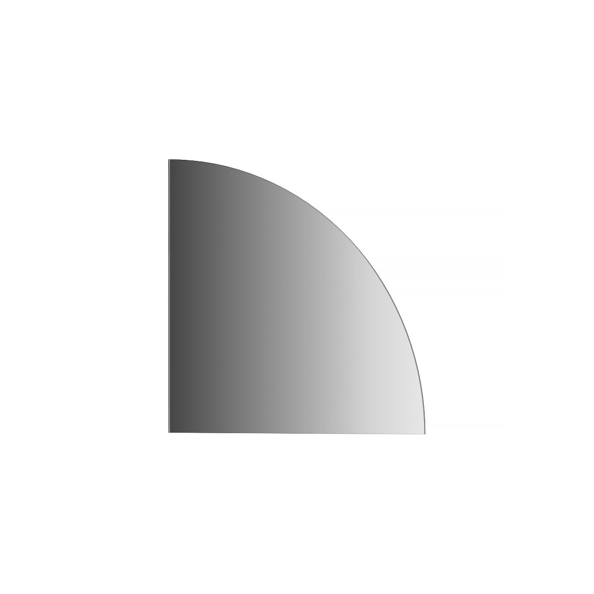 фото Зеркальная плитка evoform со шлифованной кромкой четверть круга 20х20 см; серебро