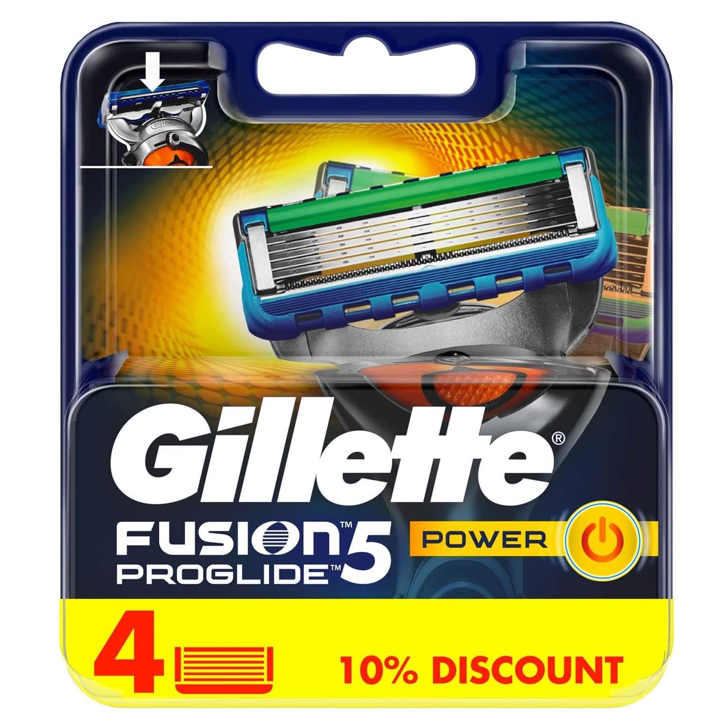 Кассеты для бритья Gillette Fusion ProGlide Power 4 шт