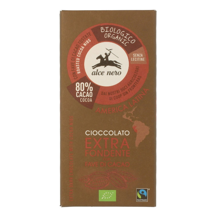 Шоколад Alce Nero горький с дроблеными зернами какао плиточный 100 г шоколад ozera dark горький какао 55% 90 гр