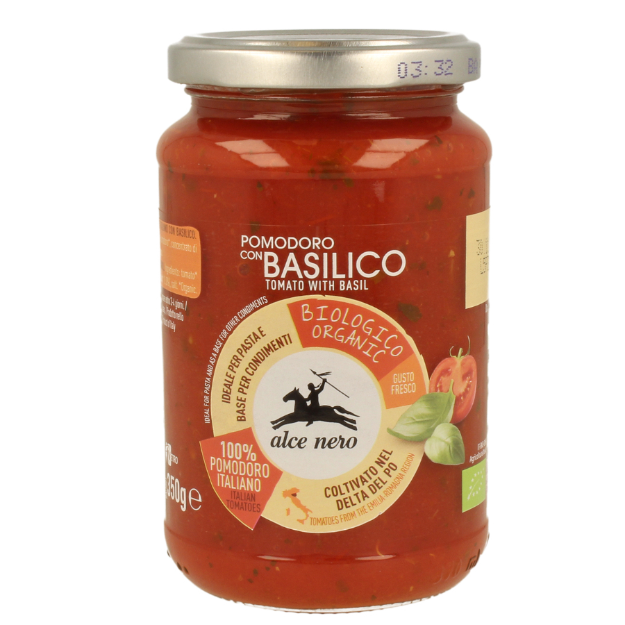 Соус томатный Alce Nero ORGANIC с базиликом 350 г соус буздякский 350 г томатный жареный чеснок ст б