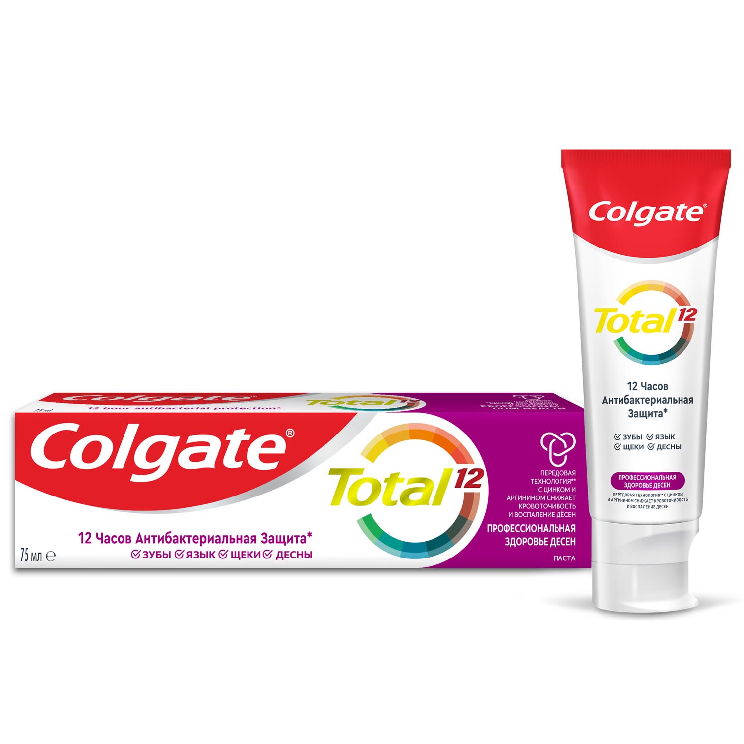Зубная паста Colgate TOTAL 12 Профессиональная Здоровье Десен 75 мл, размер 17x4,7x4 см CN06150A - фото 2