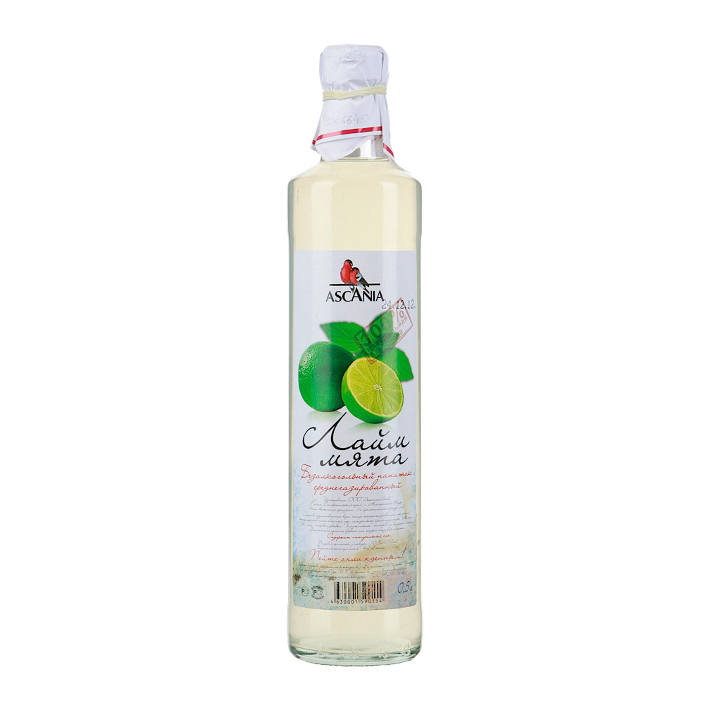 Напиток среднегазированный Ascania  Лайм мята 0,5 л напиток san pellegrino лимон и мята 0 33 литра газ ж б 24 шт в уп