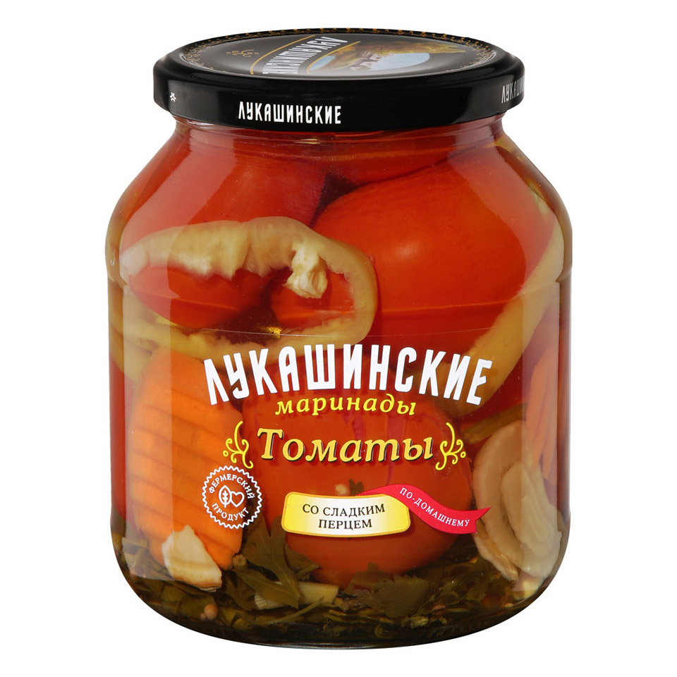 Томаты маринованные Лукашинские со сладким перцем 670 г томаты юнона маринованные 700 гр