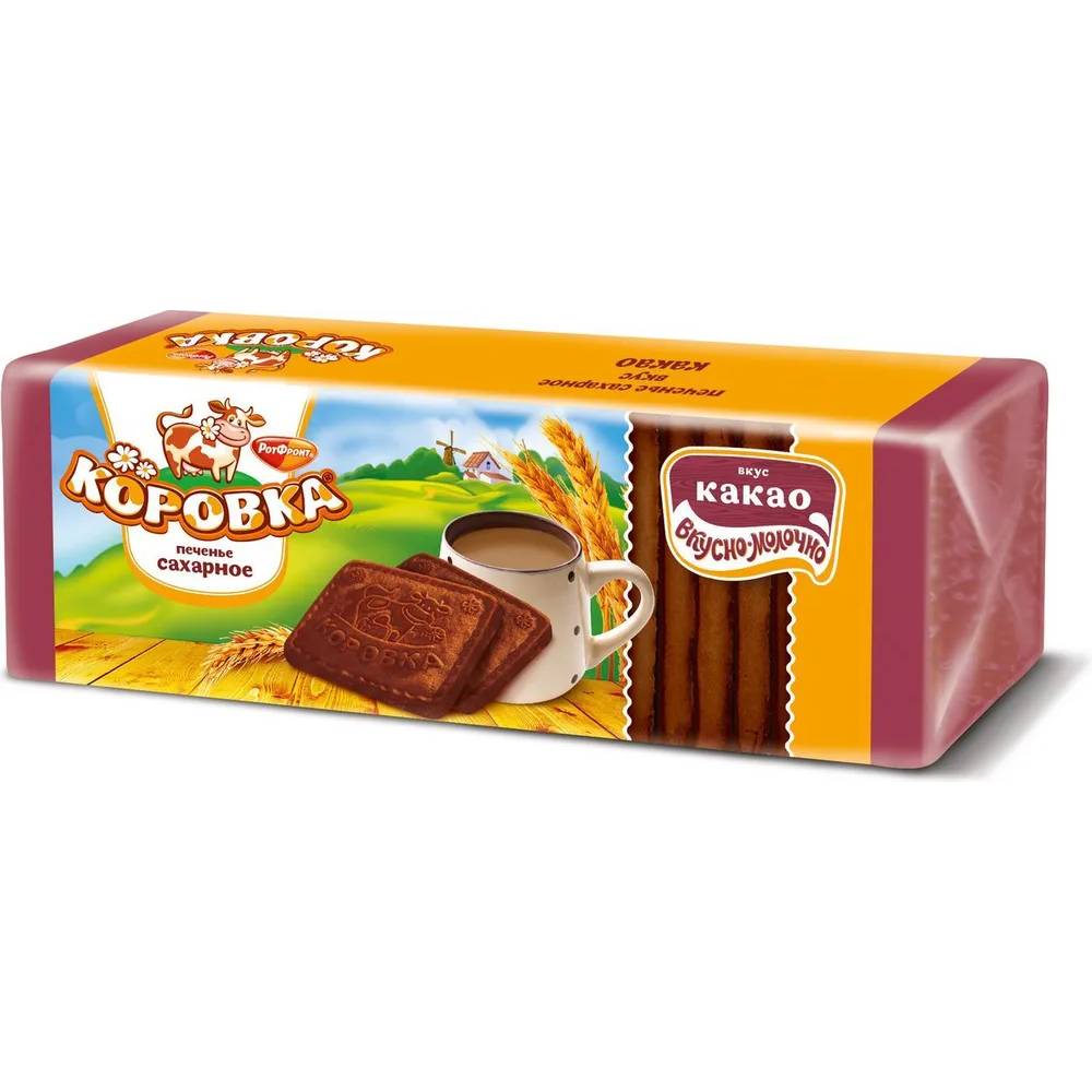 Печенье Рот Фронт коровка с какао, 375 г какао порошок rioba 100 гр