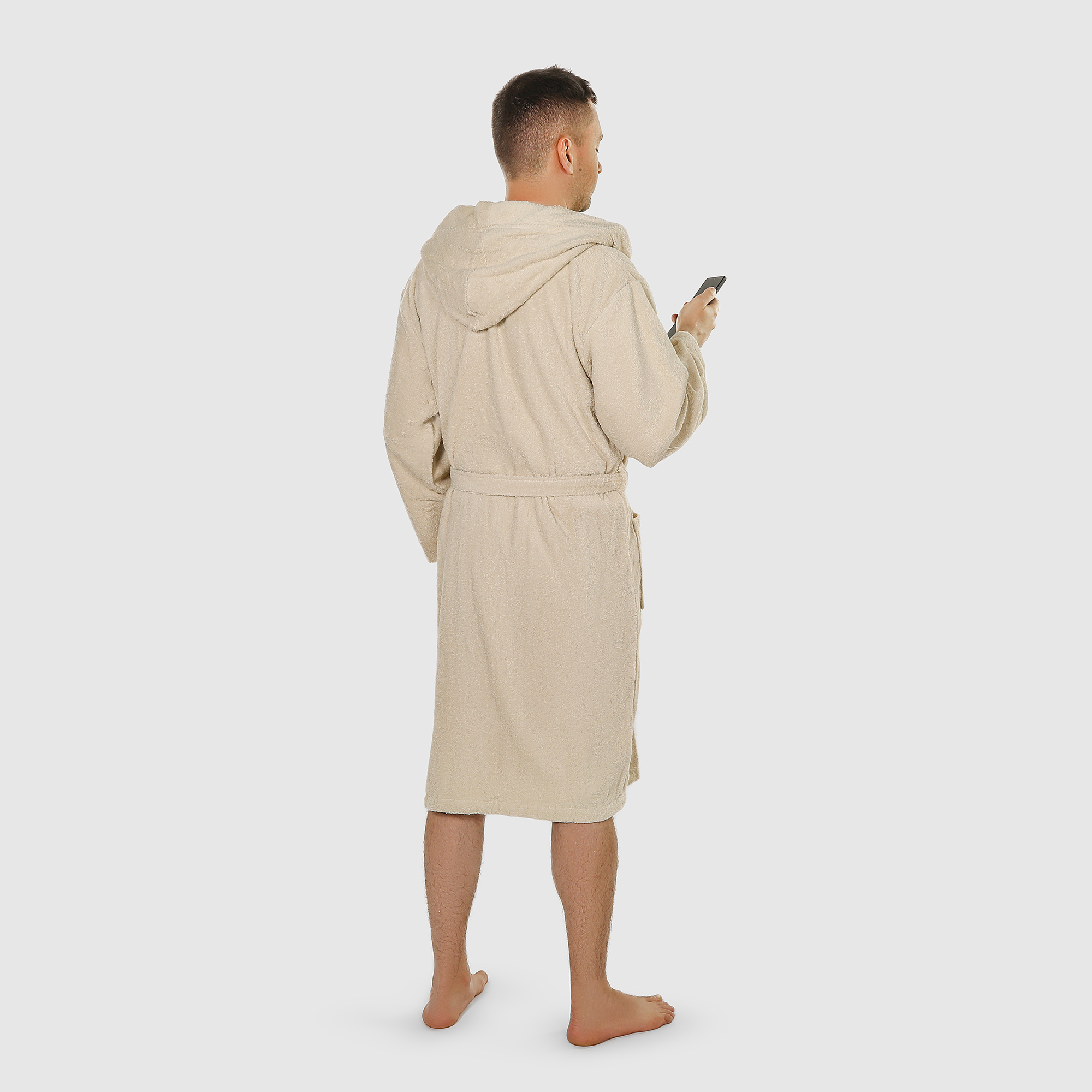 фото Халат мужской asil sauna brown xl махровый с капюшоном