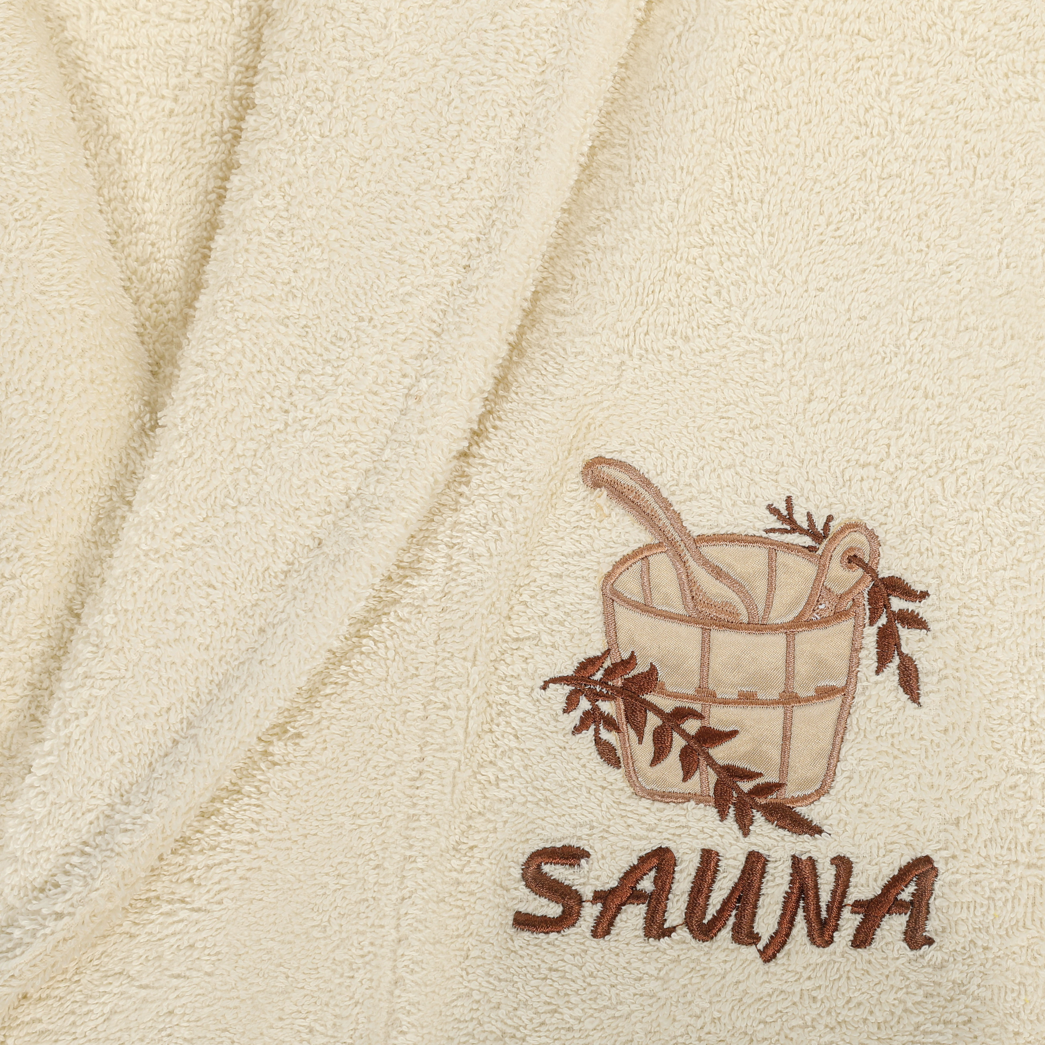 фото Халат женский asil sauna beige m махровый с воротником