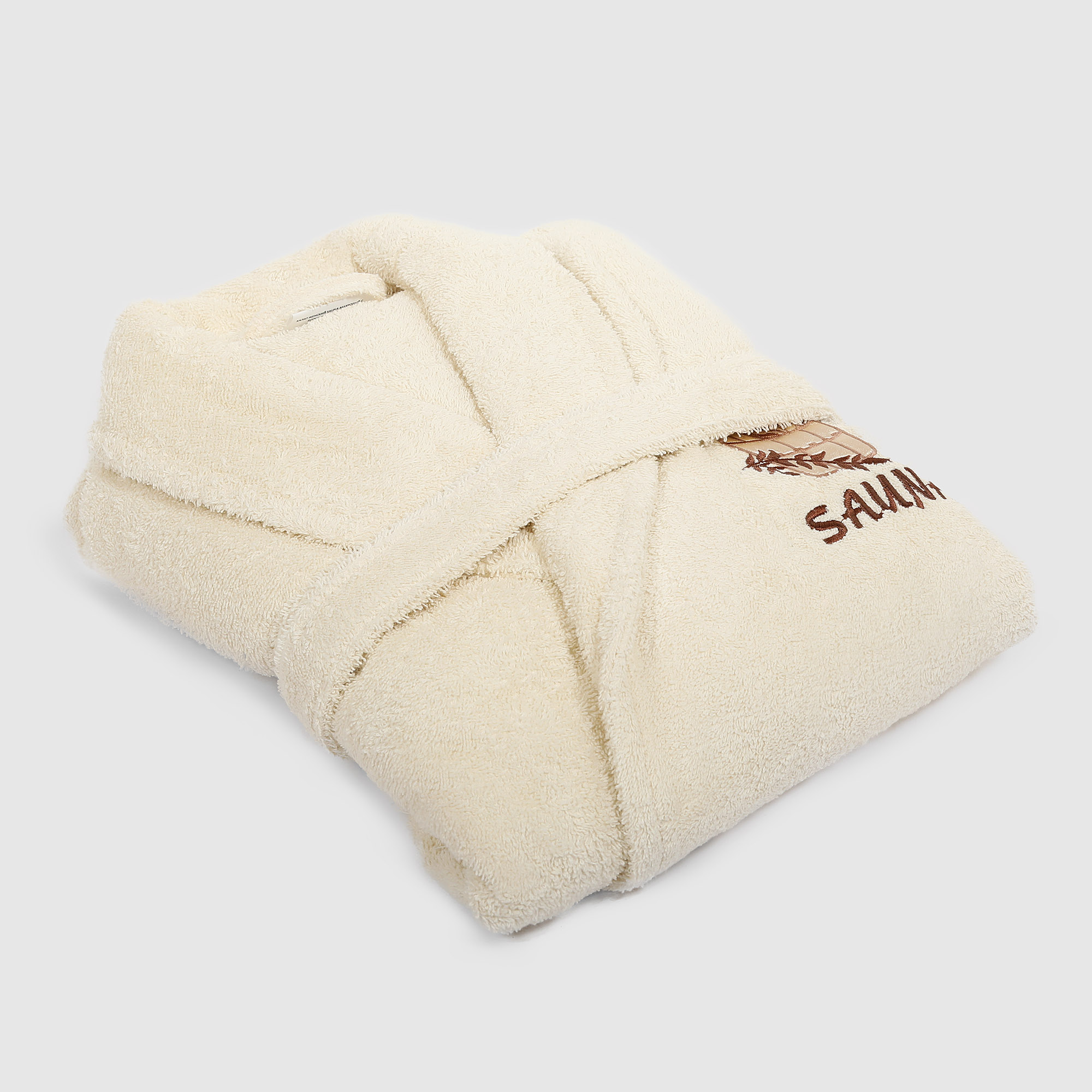 фото Халат женский asil sauna beige l махровый с воротником