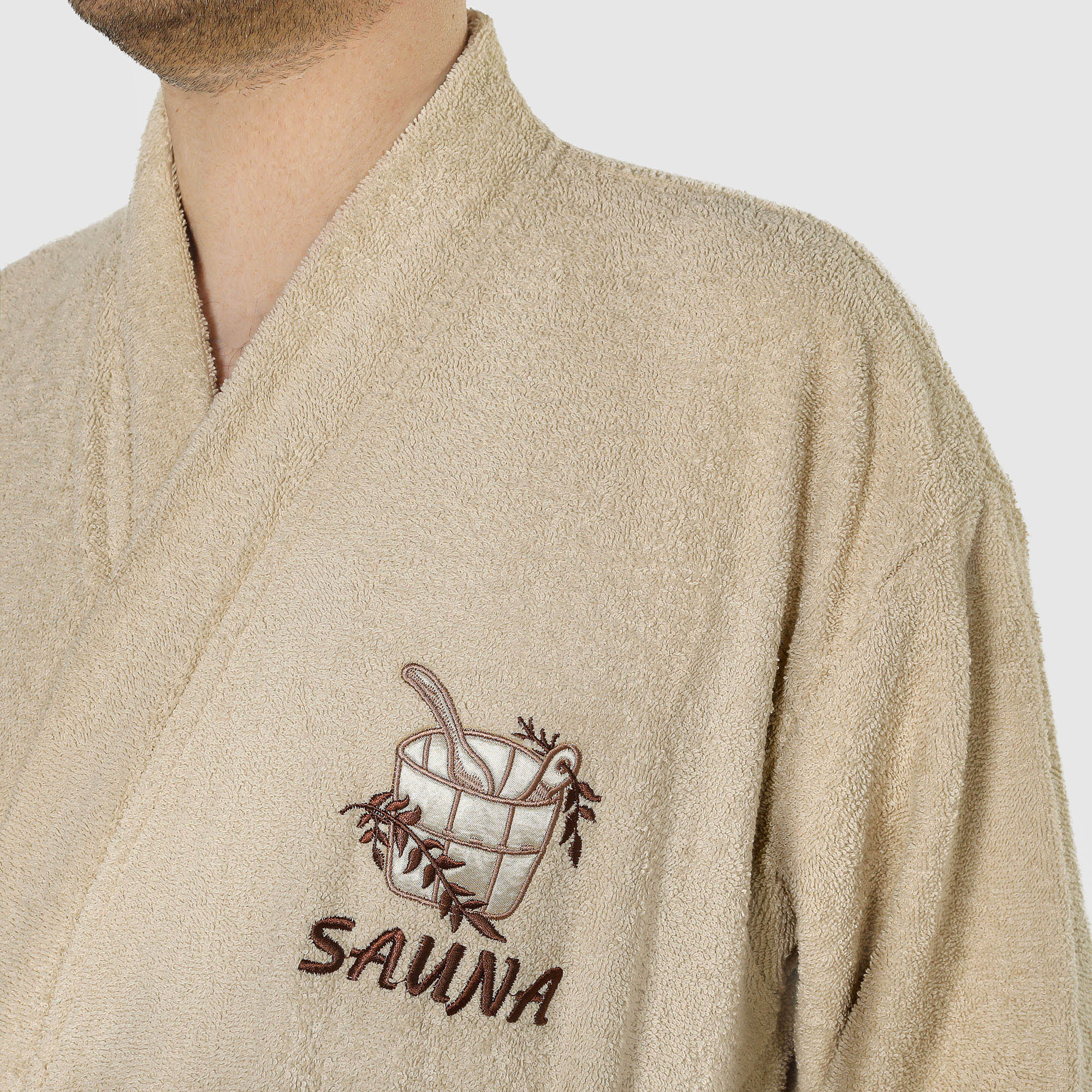 фото Халат мужской махровый asil sauna kimono brown m