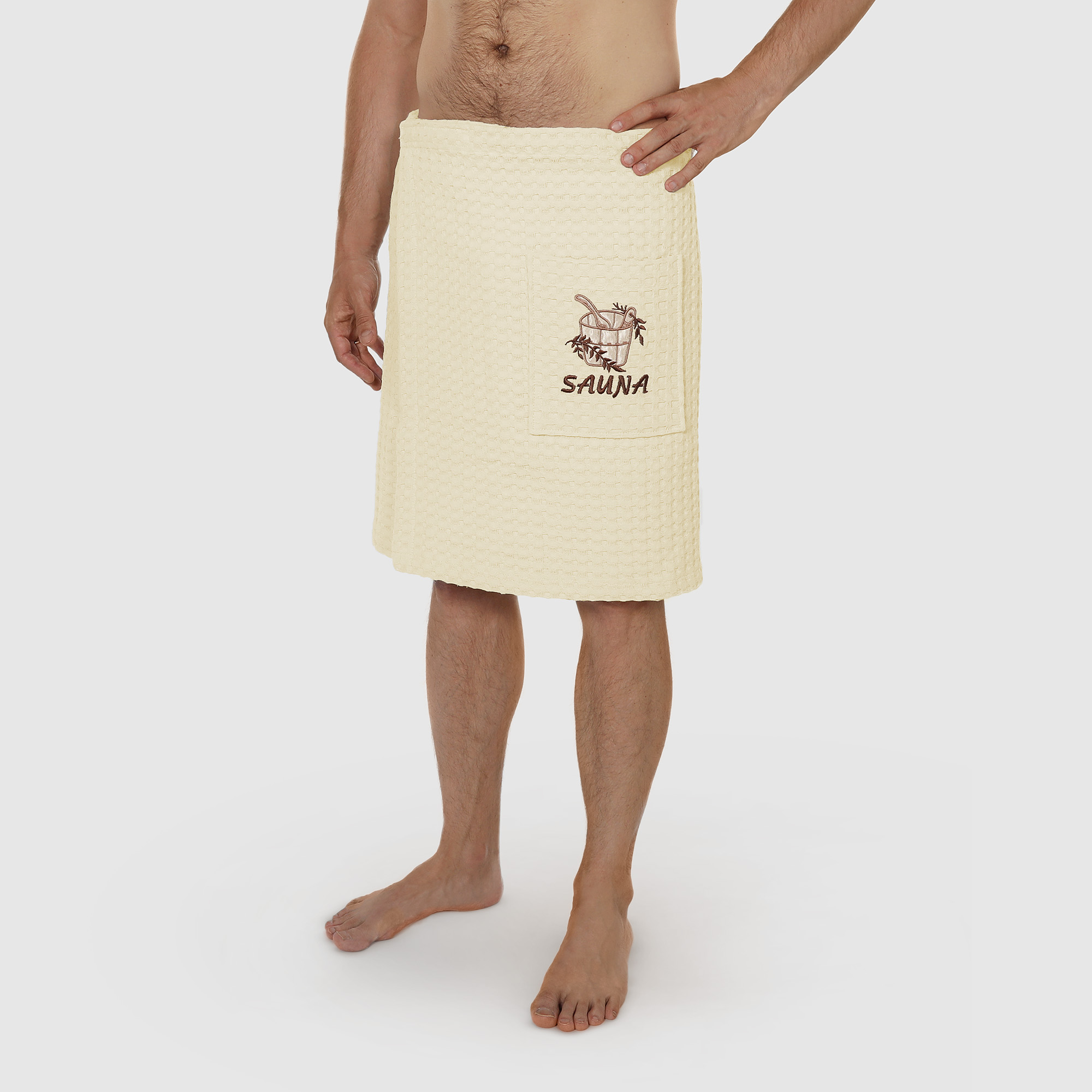 Килт мужской вафельный Asil sauna beige 55х160 см