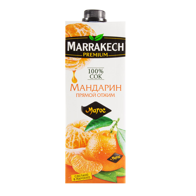 Сок Marrakech Мандарин прямого отжима 1л овощной сок natur pur прямого отжима 750 мл