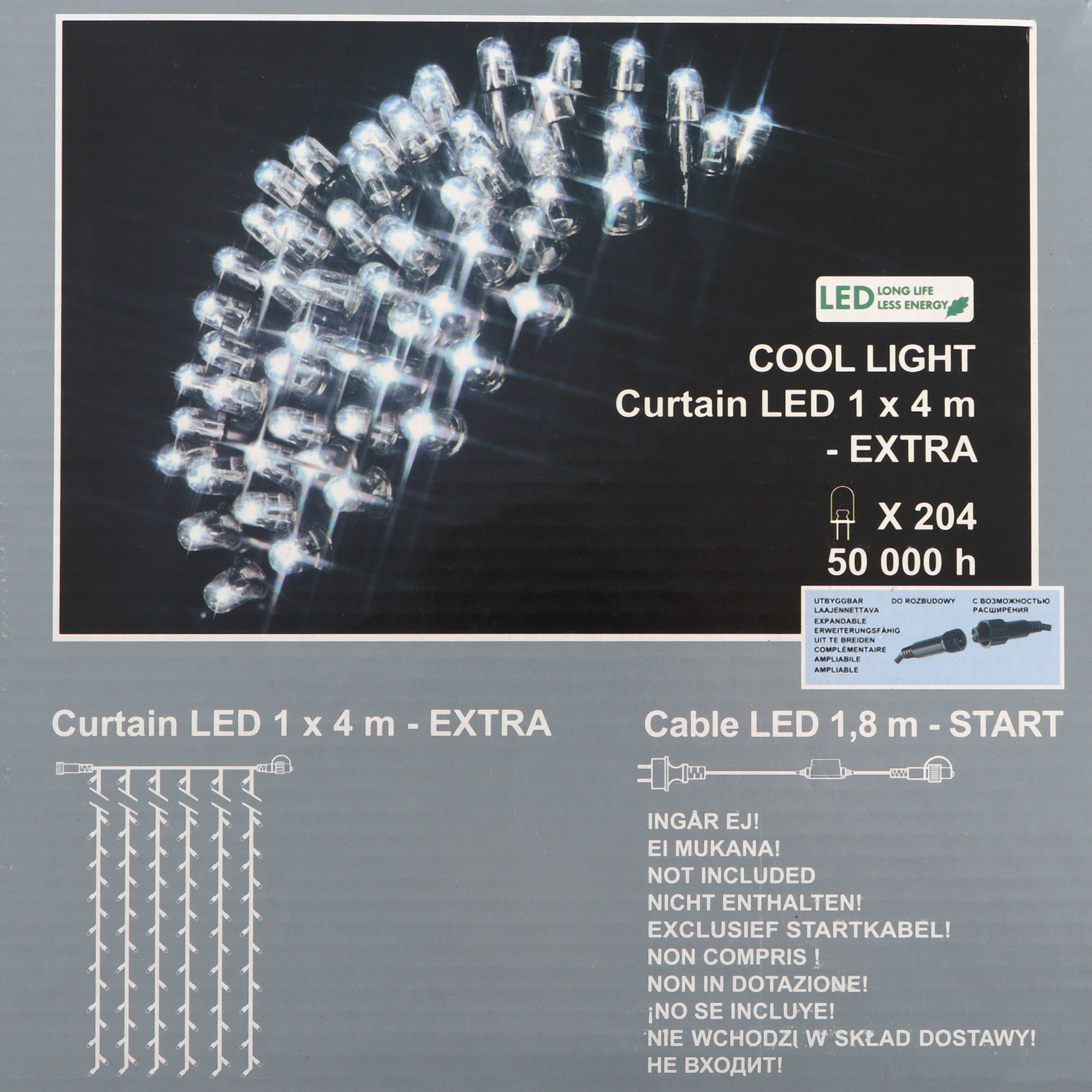 Электрогирлянда System Expo/Star Trading Сосульки 400 см 204 LED, цвет холодный белый - фото 5