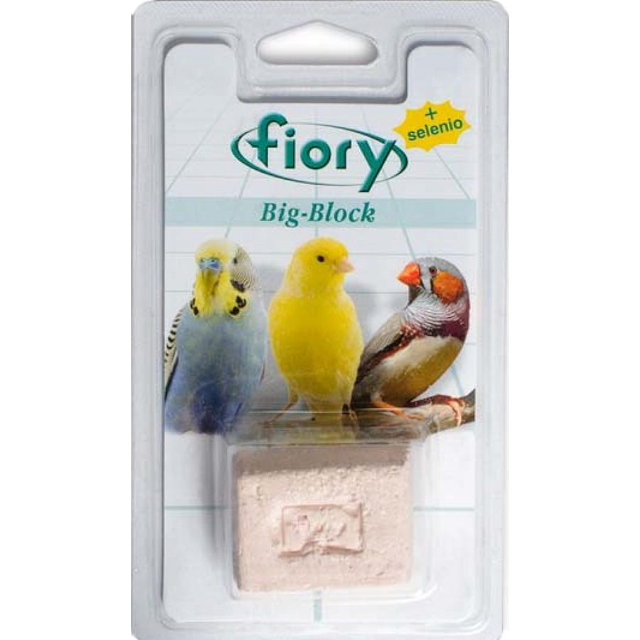 Био-камень для птиц Fiory Big-Block с селеном 55 закрома яблочко наливное минеральный камень для грызунов 20 гр