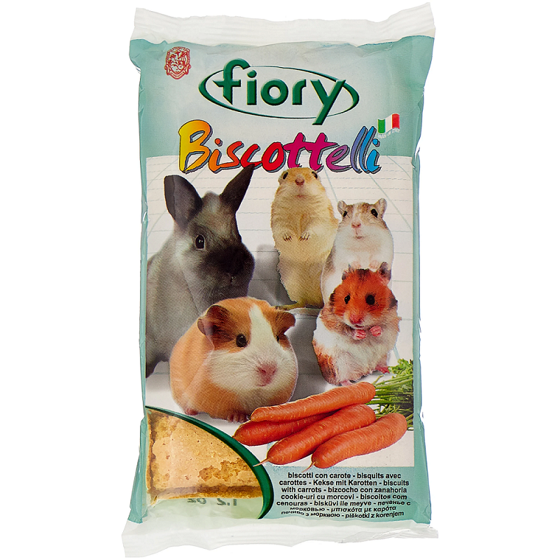 Лакомство для грызунов Fiory Biscottelli с морковью 35 г зоомир хомка корм для хомяков 500 гр