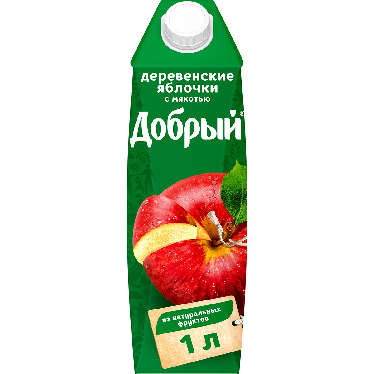 нектар добрый персик яблоко с мякотью 1 л Нектар Добрый Деревенские яблочки с мякотью 1 л
