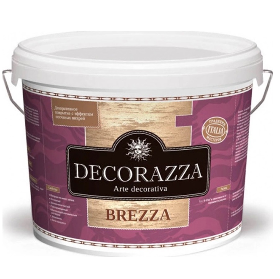 Декоративная краска Decorazza brezza песок белая 1.0кг краска декоративная decorazza alcantara 1 л 0 7 кг