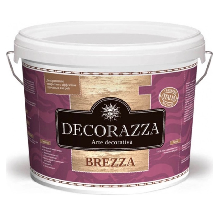 Декоративная краска Decorazza brezza песок белая 5.0кг краска декоративная decorazza aretino 1 5 л