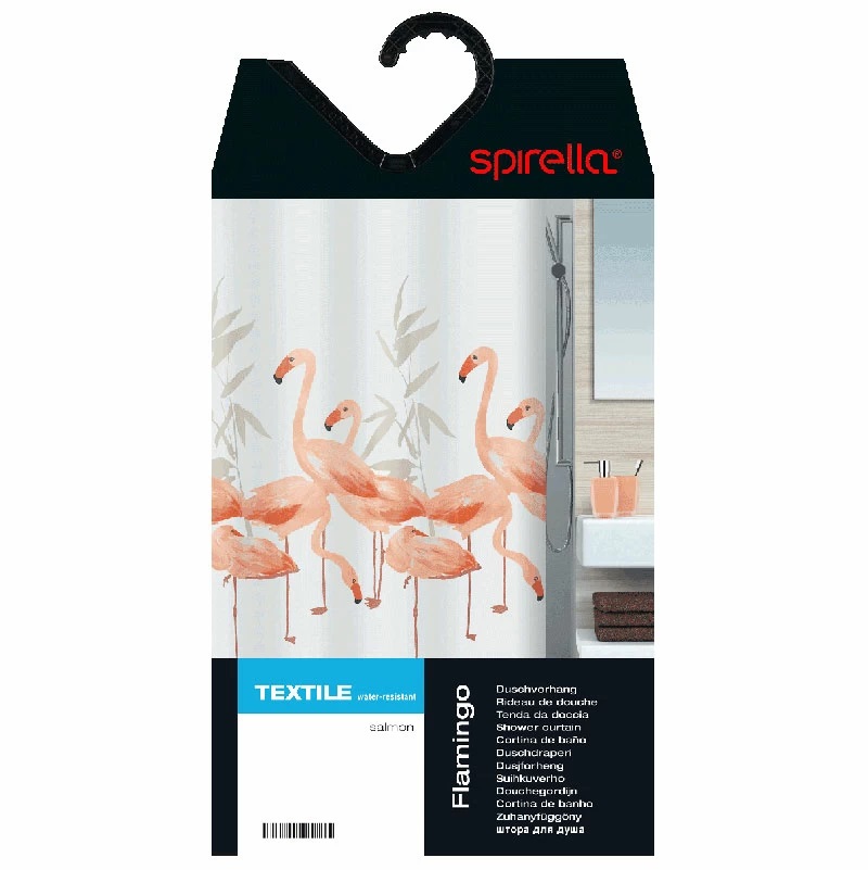 фото Штора для ванной комнаты spirella flamingo 1016355