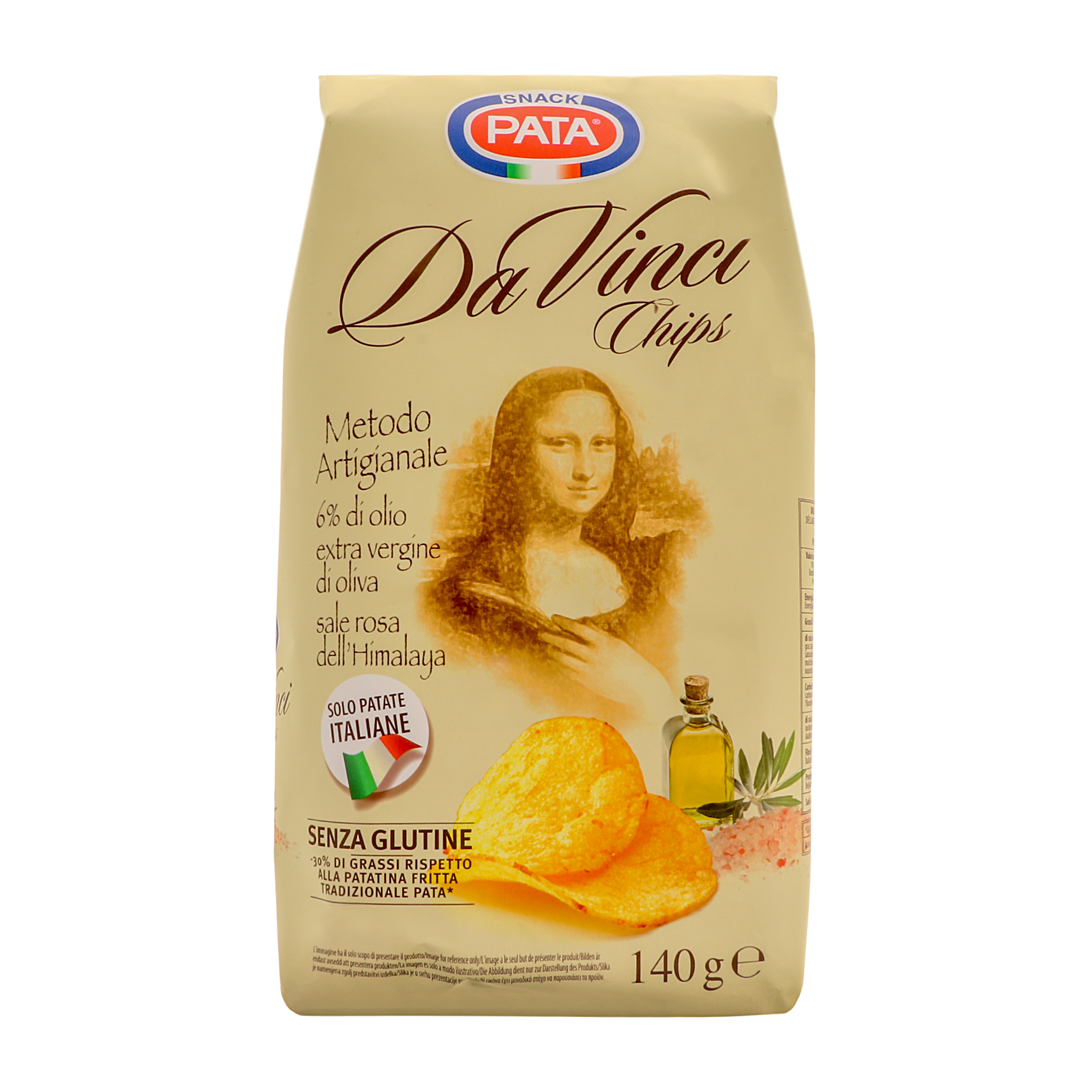 Чипсы картофельные Pata Da Vinci 140 г чипсы картофельные lays сыр 140 г