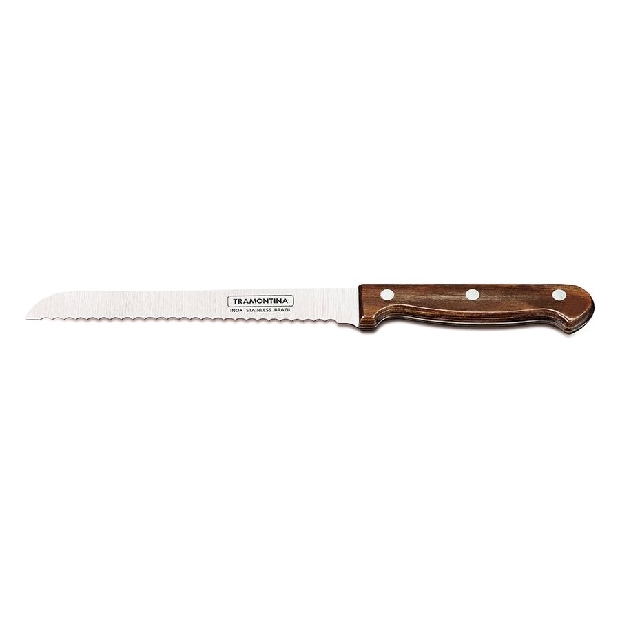 Нож для хлеба Tramontina Polywood деревянная ручка 18 см